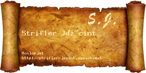 Strifler Jácint névjegykártya